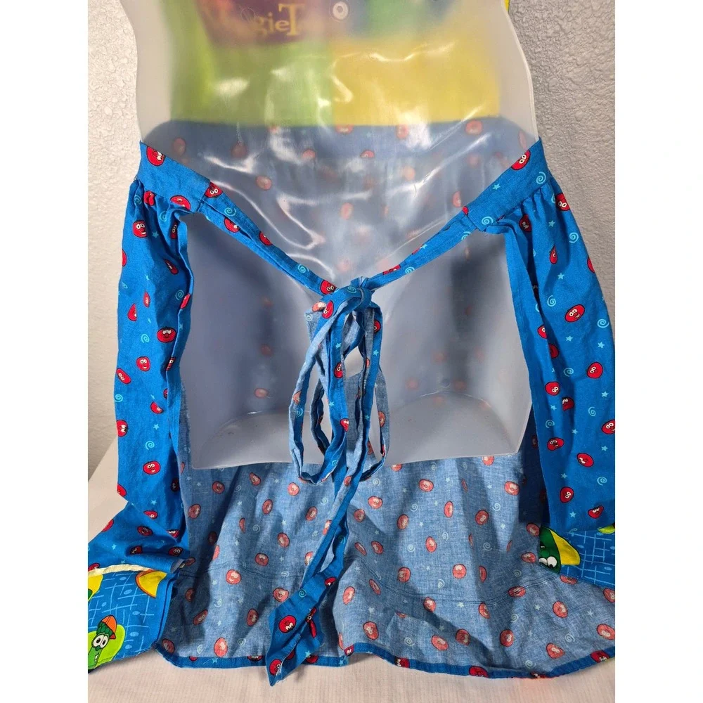 VeggieTales Bob the Tomato Larry the Cucumber Character Apron Blue Handmade